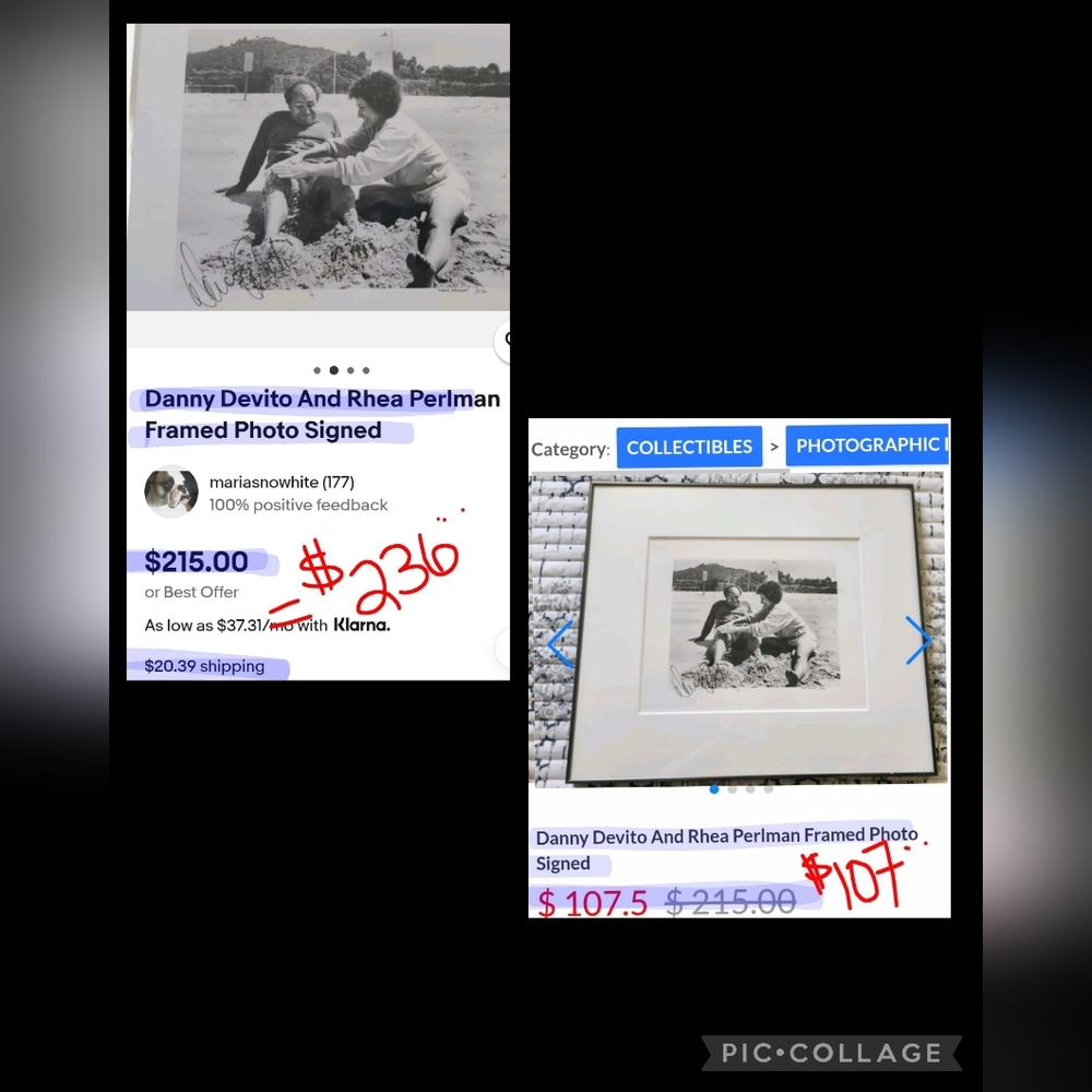 Signed Framed Photo - Danny Devito & Rhea Perman - Brand New Frame - Picture 7 of 7